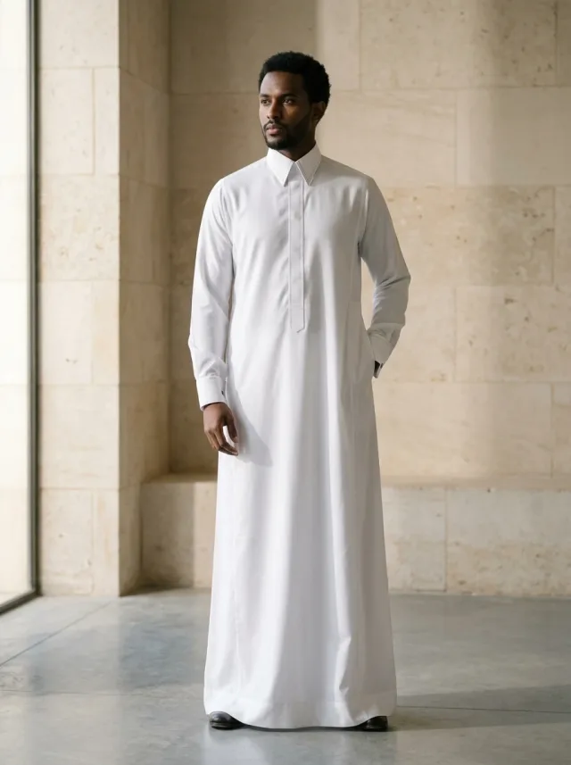 ثوب سوداني كلاسيك — أبيض