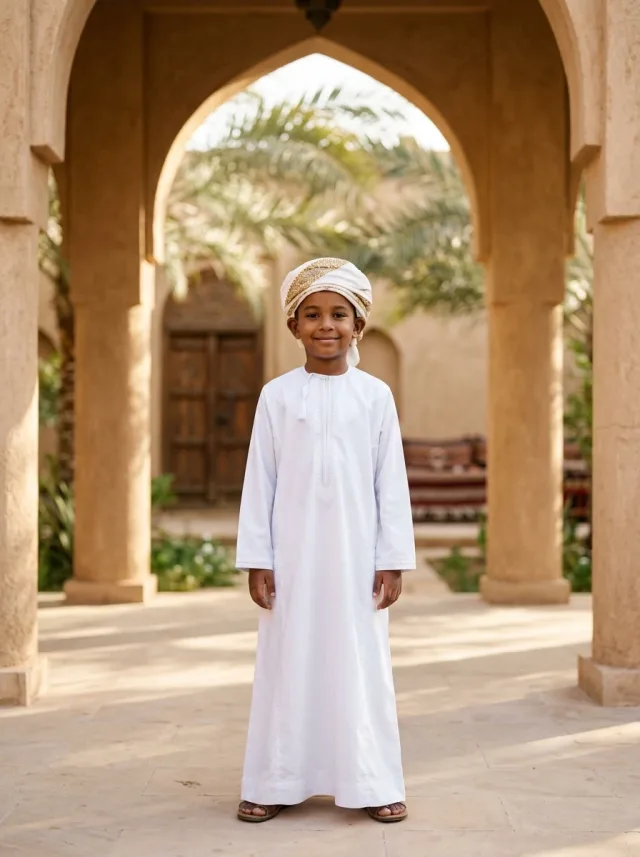 طقم طفل سوداني — أبيض